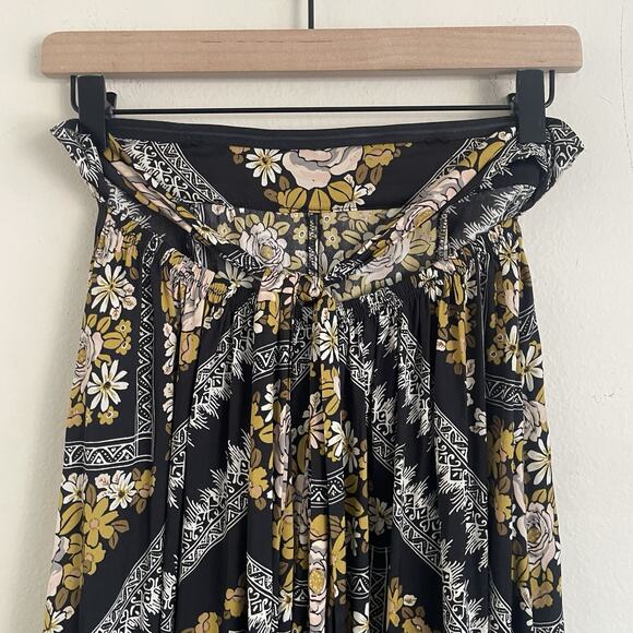 Free People Serendipity Strapless Wide Leg Jumpsuit Romper Black Multi Print XS - Picture 5 of 8